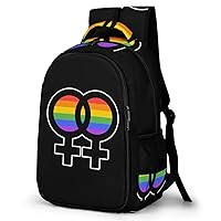 Lesbian Symbol Travel Laptop Backpack for Men Women Durable 16.5 Inch Daypack Fashion Work Bag
