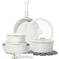 15 Pcs Pots and Pans Set Non Stick,Kitchen Cookware Set Detachable Handle, Nonstick Induction Cookware Cooking Sets with Removable Handle, RV Cookware Set, Oven Safe PFAS and PFOA Free, White
