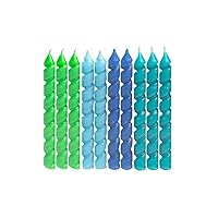Unique Blue & Green Spiral Birthday Candles - 10ct, Vibrant Colors - Perfect For Parties, Cake Decorations & Celebrations