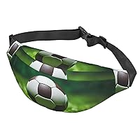 Fanny Pack For Men Women Casual Belt Bag Waterproof Waist Bag Green Football Field Ball Running Waist Pack For Travel Sports