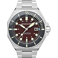 Spinnaker Dumas Men’s Watch - Automatic Dive Watch for Men, 44mm Stainless Steel Case, Stainless Steel Strap, Water Resistant 300m, SP-5081-AA - Bordeaux