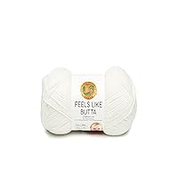 Lion Brand Yarn Feels Like Butta Soft Yarn for Crocheting and Knitting, Velvety, 1-Pack, White