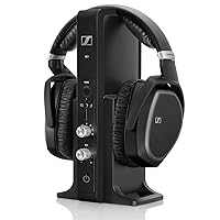 Sennheiser Consumer Audio RS 195 RF Wireless Headphone Systems for TV Listening with Selectable Hearing Boost Preset,Black