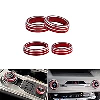 PIFOOG for 2020-2022 Ford Explorer Accessories Drive Mode Gear Shift Knobs Covers Audio Volume Switch Button Rings Decal ST XLT Limited Platinum Red 4PCS