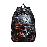 Canvas Backpack for Men Women Laptop Backpack Cool Skull Graphics Travel Rucksack Lightweight Canvas Daypack
