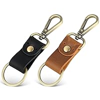 DAYGOS Genuine Leather Car Keychain, Small Key Fob Holder Key Chain, Leathe Key Ring for Car Key for Men and Women, Birthday Valentine's Day Christmas Gifts