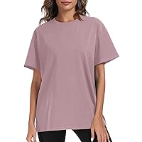 Women's Summer Tops Loose Fit Casual Crew Neck Short Sleeve Basic Tees Going Out Tops 2024 Summer Fashion