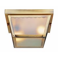 4902 PB Traditional Two Flushmount Lantern Outdoor-Post-Lights, 5-Inch, Brass-Polished/Cast