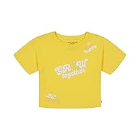 Girls' Short Sleeve Graphic T-Shirt, Tagless Cotton Tee with Fun Designs, Gold Finch Grow, 8-10