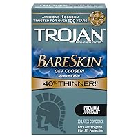 Trojan Sensitivity, BareSkin Premium Latex Condoms 10 ct (Quantity of 3)
