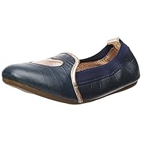 Yosi Samra Girl's Loafer with Metallic Heart, Midnight/Rose Gold, 13 M US Little Kid