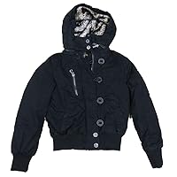 Urban Republic Big Girls' Cotton Twill Bomber Jacket Black 10-12