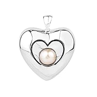 Heart Pendant in Silver with a Pearl