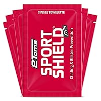 2Toms SportShield Xtra, Soothing All-Day Anti Chafe Prevention, Waterproof Protection from Thigh Chafing and Skin Irritation, 6-Pack Towelettes