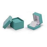 888 Display USA Ultra Elegant Teal Blue Earring Jewelry Box - for Studs or Other Small Earrings, Island Blue Earring Gift Box