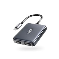 Anker USB C to Dual HDMI Adapter, Compact and Portable USB C Adapter, Supports 4K@60Hz and Dual 4K@30Hz, for MacBook/LenovoYoga/Thinkpad, XPS, and More [macOS only Support SST Mode]