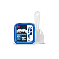 High Strength Spackling Compound 12 oz. and Putty Knife, Color Changing, Applies Blue, Dries White, Ideal for Use on Drywall, Plaster, Stoccu and Wood, Easy Interior and Exterior Repairs (CC-SIOC)