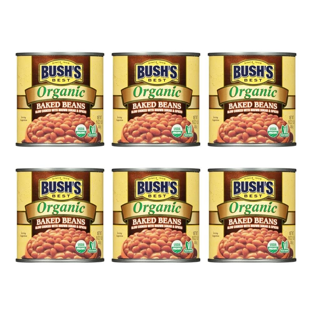 Bush's Best Baked Beans, Organic, 16 OZ (Pack of 6)