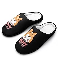 Nope Not Today Corgi Butt Men's Home Slippers Warm House Shoes Anti-Skid Rubber Sole for Home Spa Travel