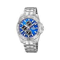 Festina F20445/4 Men's Multi Dial Quartz Watch with Stainless Steel Strap, Blue, Bracelet