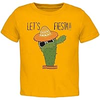 Cinco De Mayo Dabbing Cactus Lets Fiesta Party Toddler T Shirt Gold 4T