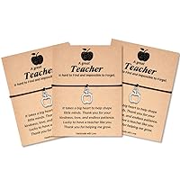 HGDEER 2024 Simple & Stylish Apple Teacher Appreciation Gifts for Women/Men with Card, 1/2/3 Pcs Bracelet Suitable as a Teacher's Day Gift, Christmas Gift, Valentine's Day Gift