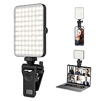 Rechargeable Selfie Light & Phone Light Clip for iPhone - Phone LED Light with Adjustable Brightness, Perfect for Selfies, Makeup, TikTok, Live Streaming & Video Conferencing Black