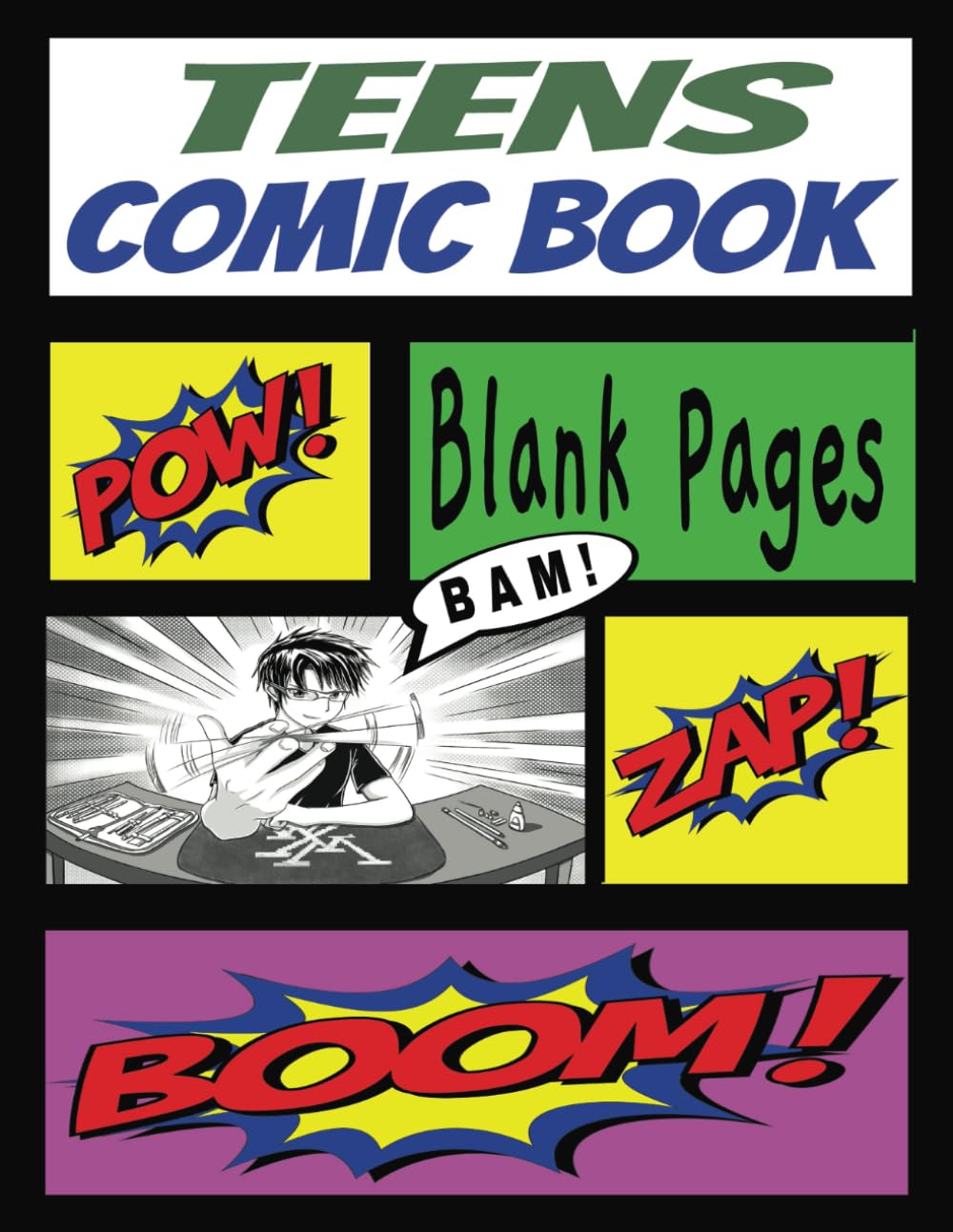 Teens Blank Comic Book: Create Your Own Comics, 120 Pages, 8.5