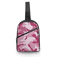 Pink Camouflage Sling Backpack Bag Travel Hiking Daypack Chest Bag Cross Body Shoulder Bag for Men Women