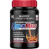 ALLMAX QUICKMASS, Chocolate Peanut Butter - 3.5 lb - Rapid Mass Gain Catalyst - Up to 64 Grams of Protein Per Serving - 3:1 Carb to Protein Ratio - Zero Trans Fat - Up to 24 Servings