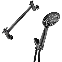 BRIGHT SHOWERS 9 Spray Settings Handheld Shower Head Set with 10 Inch Shower Head Extension Arm, Oil-Rubbed Bronze