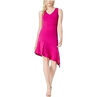 Womens Casual Asymmetrical Dress, Pink, XX-Large