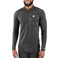 Carhatt Mens Force Midweight SyntheticWool Blend Base Layer QuarterZip Pocket Top