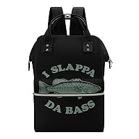 I Slappa Da Bass Durable Travel Laptop Hiking Backpack Waterproof Fashion Print Bag for Work Park Black-Style