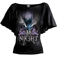 DC Comics - Batman - I Am The Night - Boat Neck Bat Sleeve Top Black