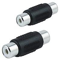 GE 2-Pack RCA Coupler Adapter, Female-to-Female, Audio Video RCA Cable Connectors, Composite Component Extender Barrel, Connect Cables to Extend Length and Reach, 33617