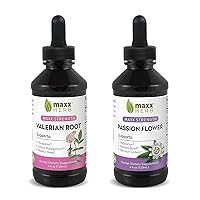 Passion Flower Extract + Valerian Root Extract - for Relaxation and Stress Management, Alcohol-Free - (1 Each) 4 Oz Bottle (60 Servings)