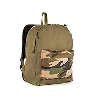 Everest Classic Color Block Backpack, Olive/Camo, One Size