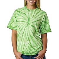 Adult one-color vat-dyed cyclone tee. (Lime) (Large)
