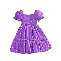 Mommy Fall Dresses Bubble Sleeves Short Sleeved Pleated Polka Dot Princess Dress Summer Beach Dress Dresses