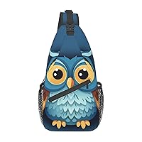 Minimalist owl Print Unisex Chest Bags Crossbody Sling Backpack Lightweight Daypack for Travel Hiking