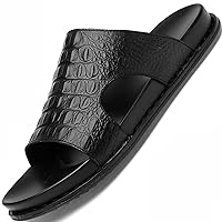 flip flop,Men Leather Slippers Summer Flat Beach Sandals Soft Breathable Flip Flops Homme Shoe
