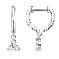 Drop Dangle Moissanite Earrings for Women Sterling Silver Huggie Hoop Hypoallergenic Earingings for Sensitive Ears, 18K Gold Plated Jewelry Gifts for Anniversary Birthday
