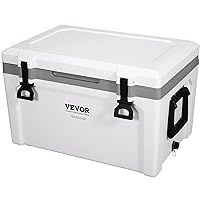 VEVOR Insulated Portable Rotomolded Hard Cooler, 25/33/45/65 qt, Ice Retention Cooler with Heavy Duty Handle, Ice Chest Lunch Box for Camping, Travel, Outdoor, Keeps Ice for up to 6 Days