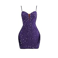 Homecoming Dress Glitter Bodycon Lace-up Sequins Evening Dress