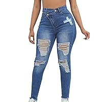 Trendy Bell Bottom Jeans for Women Denim Boyfriend Wide Leg Flared Denim Pants Stretch Loose Classic Bootcut Baggy