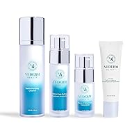 VI Derm Healthy Skin Kit | Contains VI Derm Hydrating Gentle Purifying Cleanser, Age-Defying Moisturizer, Vitamin C Brightening Concentrate, and Lightweight SPF 50 Broad Spectrum Sunscreen