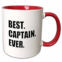 3dRose Best Captain Ever. for ship boat sailing army police starship captains - Mugs (mug_179764_10)