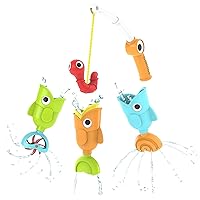 Yookidoo Bath Fishing Toy - 4 Piece Baby Bath Fishing Pole Toy Set - Catch 3 Magnetic Fish with 3 Different Actions - for Swimming Pool or Bathtub (Age 2+) (Blister Pack)