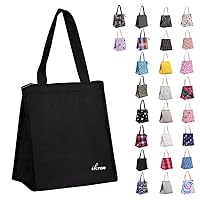 iknoe Lunch Bag Insulated Lunch Bags for Women & Men, 9L Reusable Lunch Tote, Portable Adult Thermal Large Lunch Cooler for Work Picnic Beach (Plain Black)